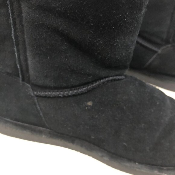 Bearpaw Black Ankle Boots Women 9 Suede Wool Blend 682W Abigail Pull On Winter - Picture 10 of 11